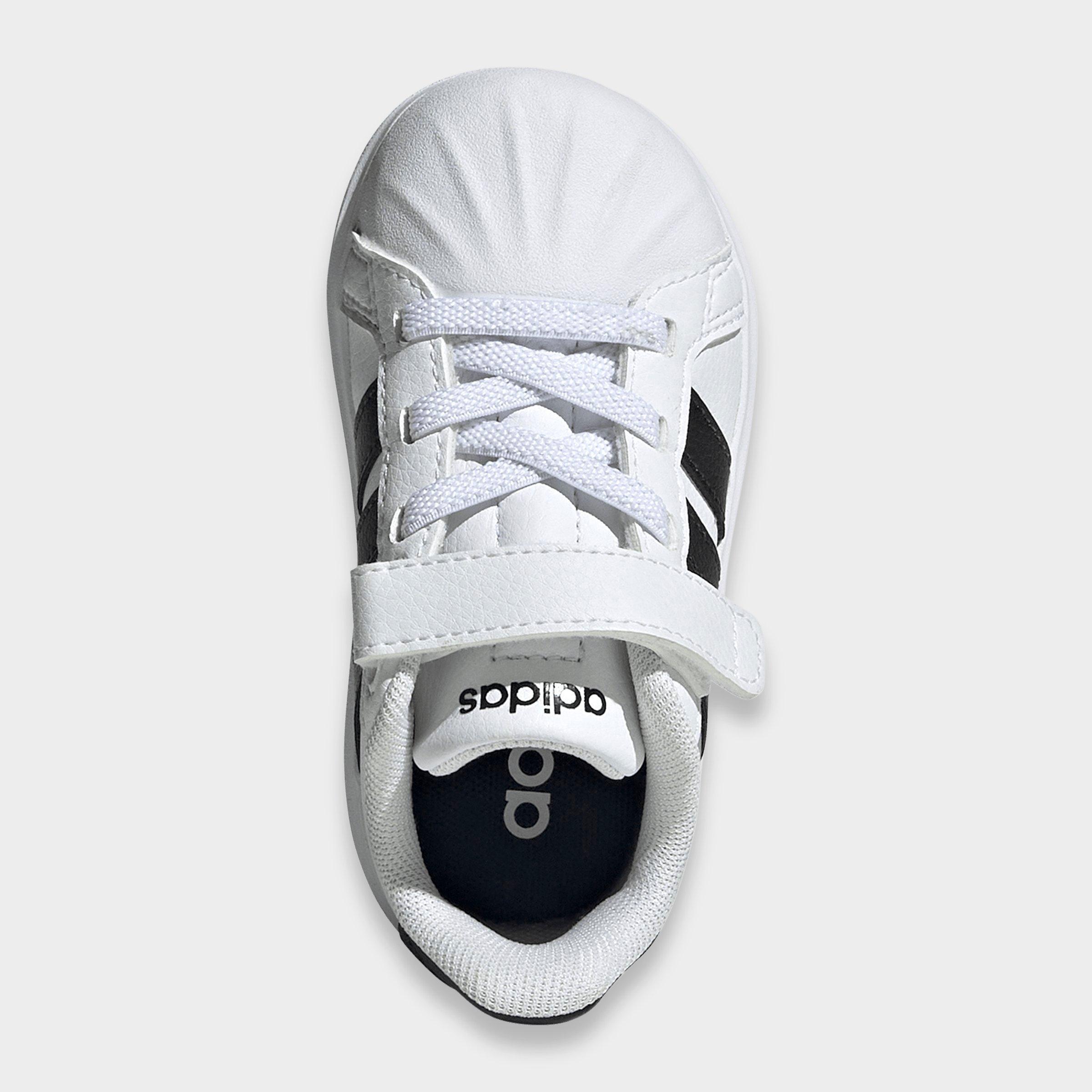 Kids' Toddler adidas Streettalk Hook-And-Loop Stretch Lace Casual Shoes - Footwear White/Core Black - Top view
