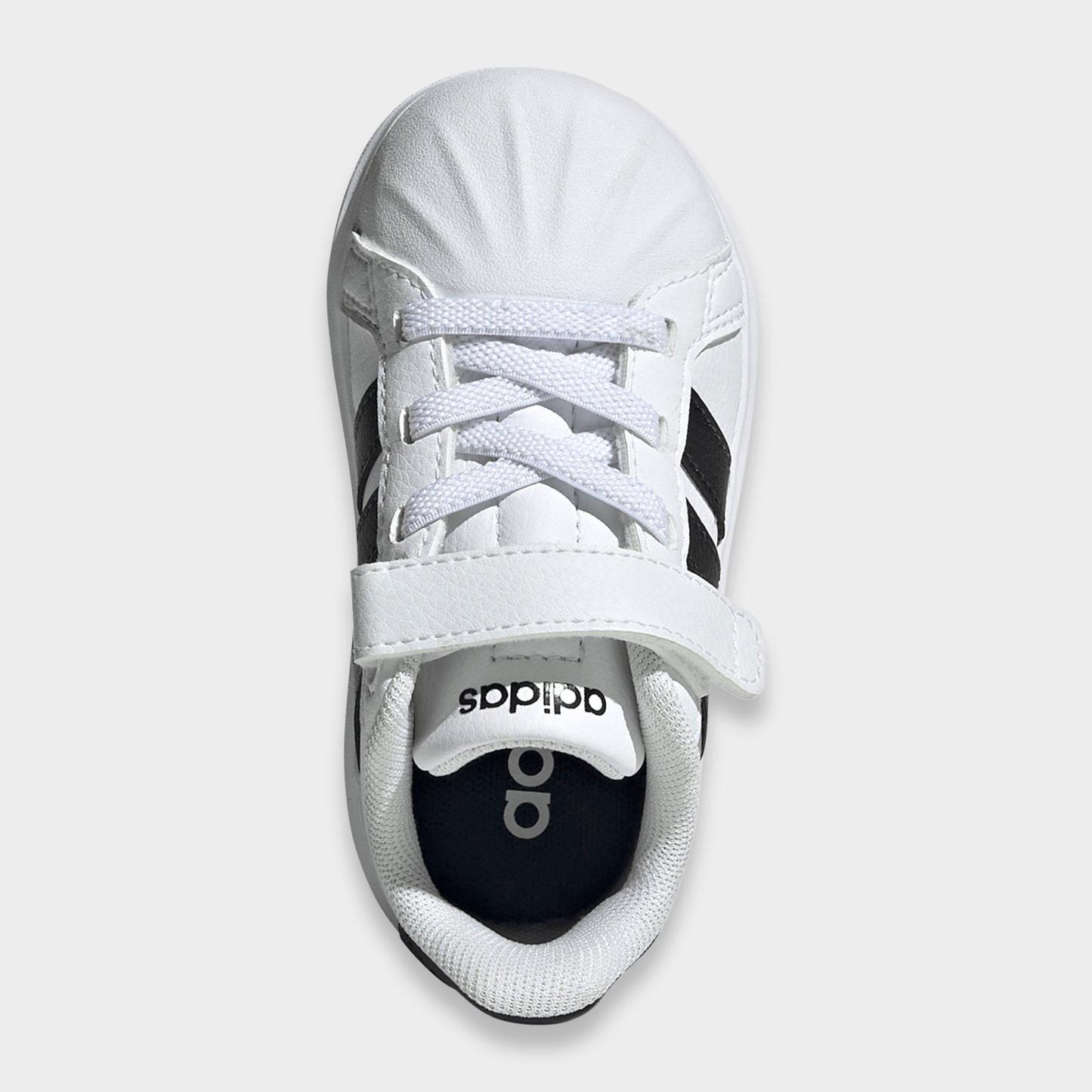 Kids' Toddler adidas Streettalk Hook-And-Loop Stretch Lace Casual Shoes - Footwear White/Core Black - Top view