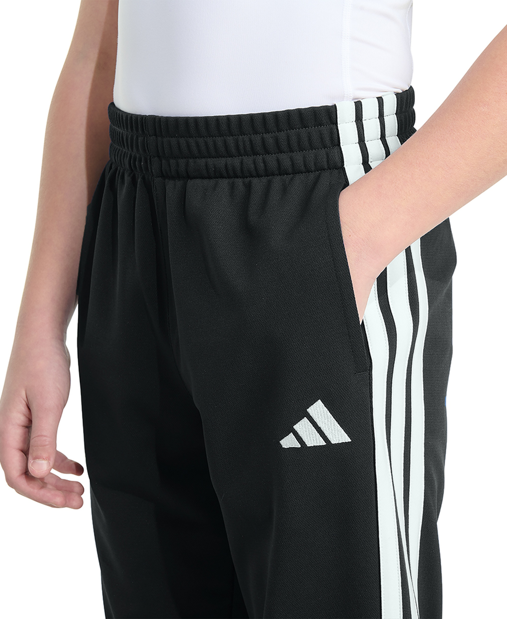 adidas Big Boys Elastic Waistband Tapered Pants - Black