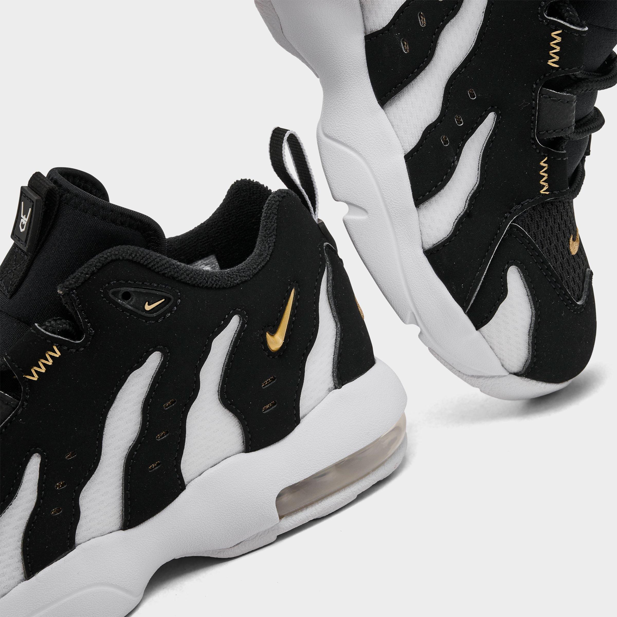 Little Kids' Nithtke Air DT Max ‘96 Low Casual Shoes - Black/Metallic Gold/White - Detail shot