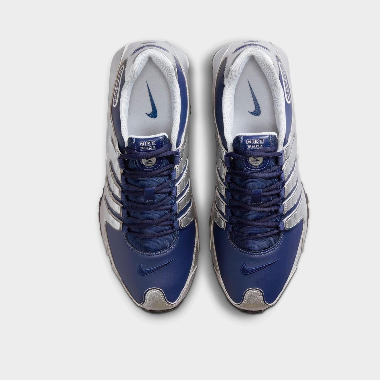 Men's Nike Shox NZ Casual Shoes - Midnight Navy/Black/Metallic Silver/Metallic Silver