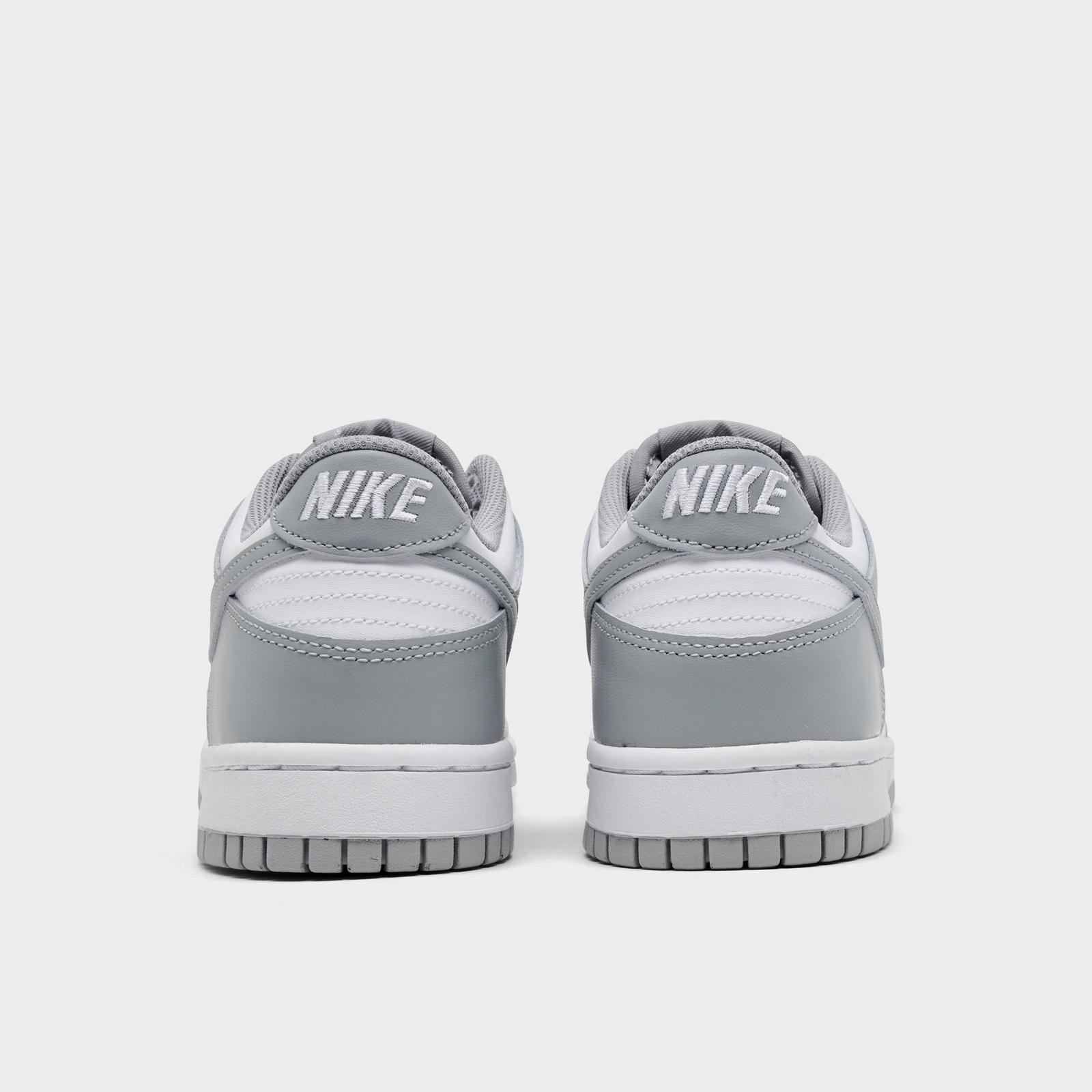 Big Kids' Nike Dunk Low Casual Shoes - White/Light Smoke Grey/White