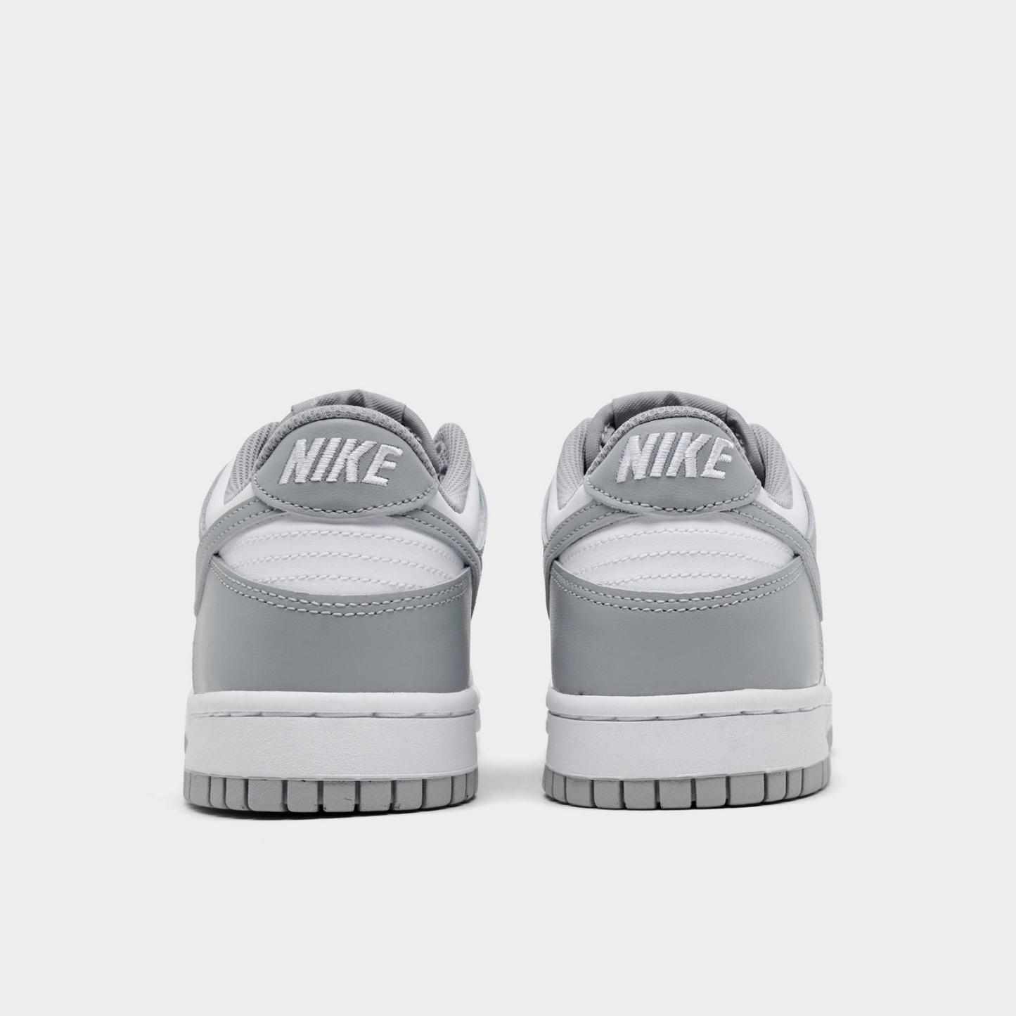 Big Kids' Nike Dunk Low Casual Shoes - White/Light Smoke Grey/White