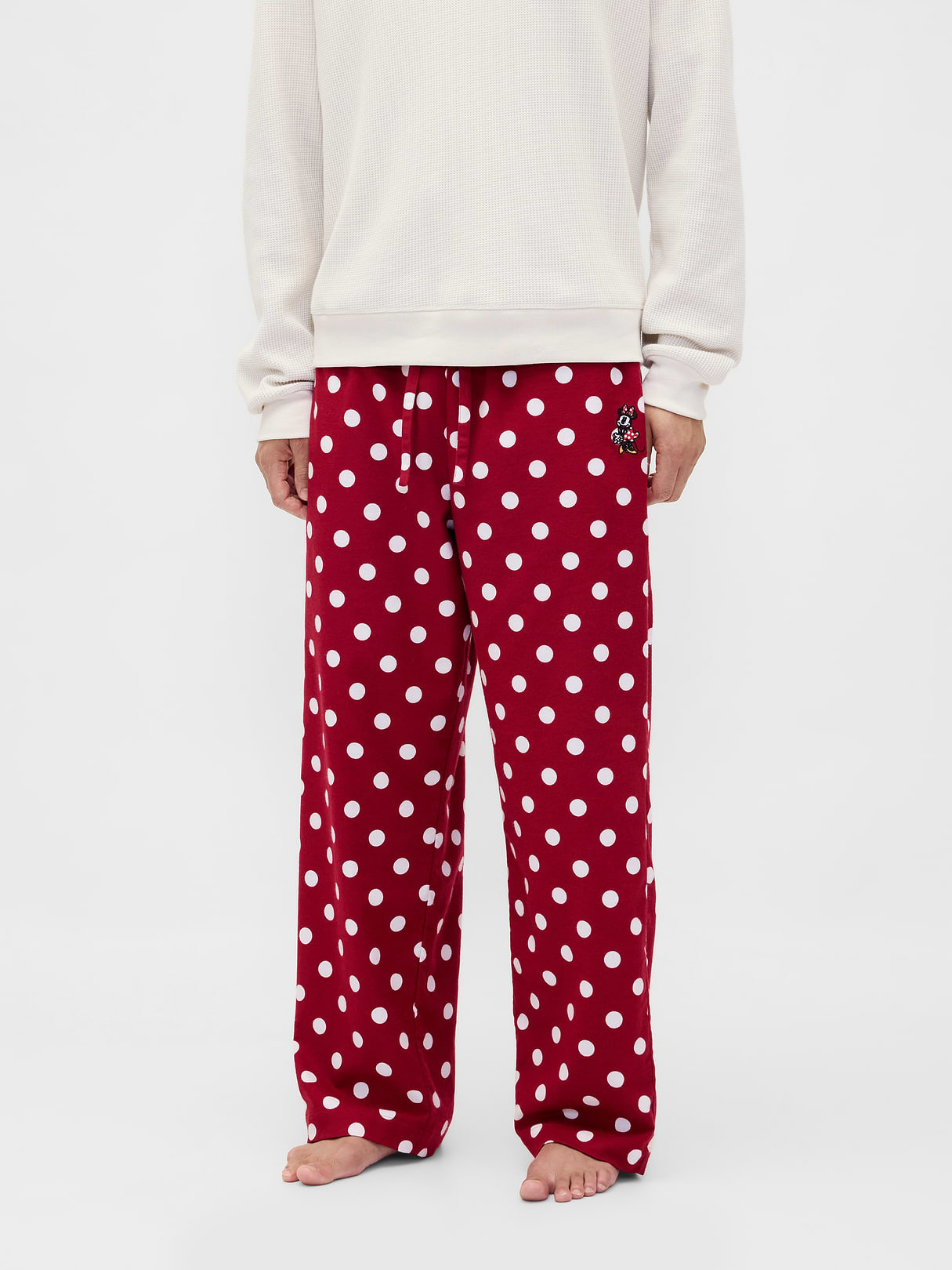 Adult Softest Flannel PJ Pants - Red with white polka dots