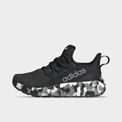 Girls' Little Kids' and Big Kids' adidas Lite Racer Adapt 8.0 Stretch Lace Casual Shoes - Part 2 - Core Black/Grey Three/Carbon - Left shoe facing left. Outside of the shoe.