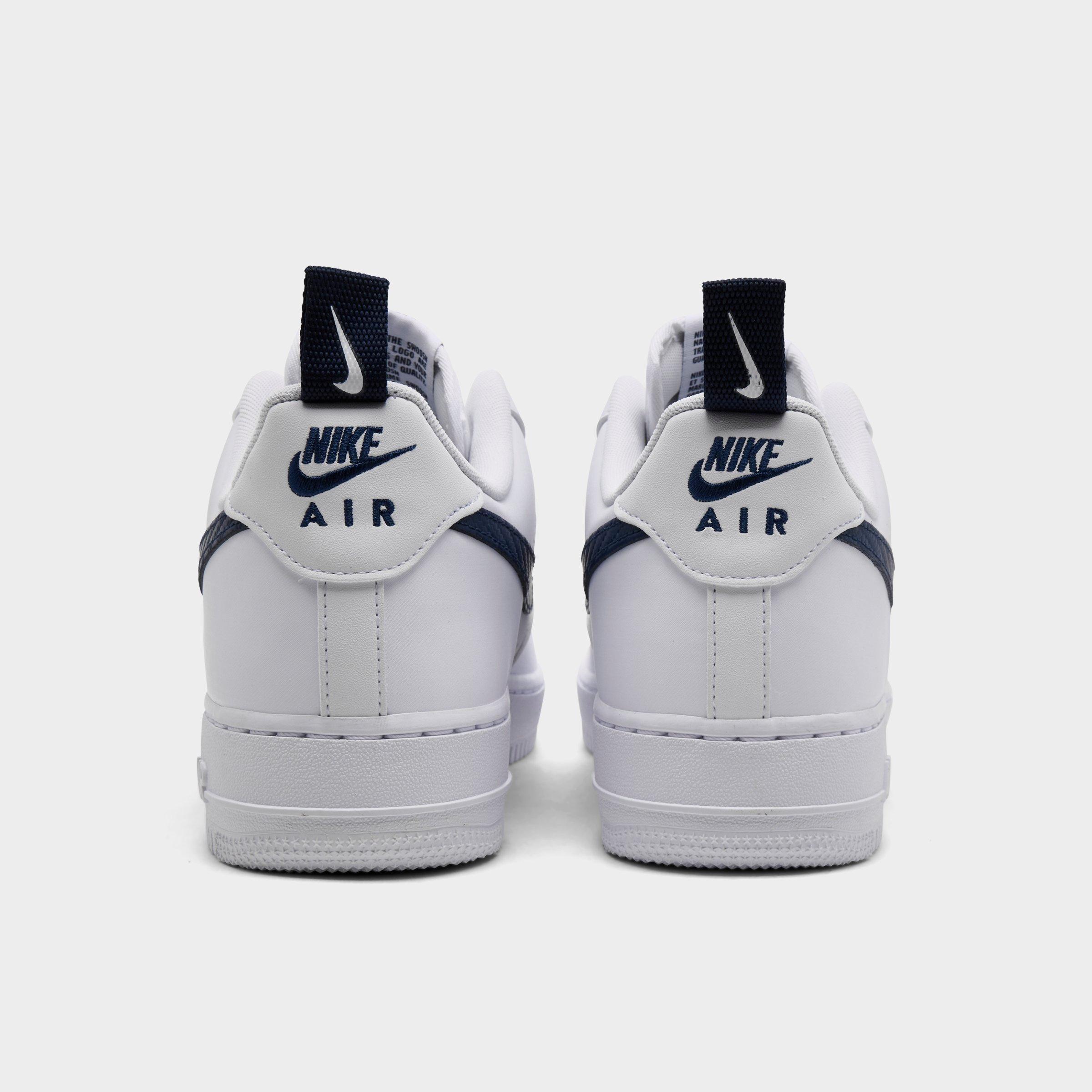 Men's Nithtke Air Force 1 '07 LV8 Casual Shoes - Part 4 - White/Midnight Navy/White - Back view