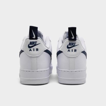 Men's Nithtke Air Force 1 '07 LV8 Casual Shoes - Part 4 - White/Midnight Navy/White - Back view