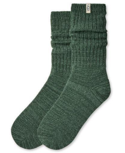 UGG Women's Rib-Knit Slouchy Crew Socks - Green Stone