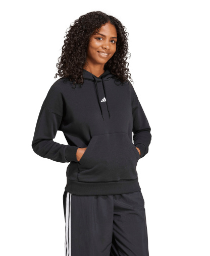 adidas Women's Essentials Long-Sleeve Logo Hoodie - Black/White