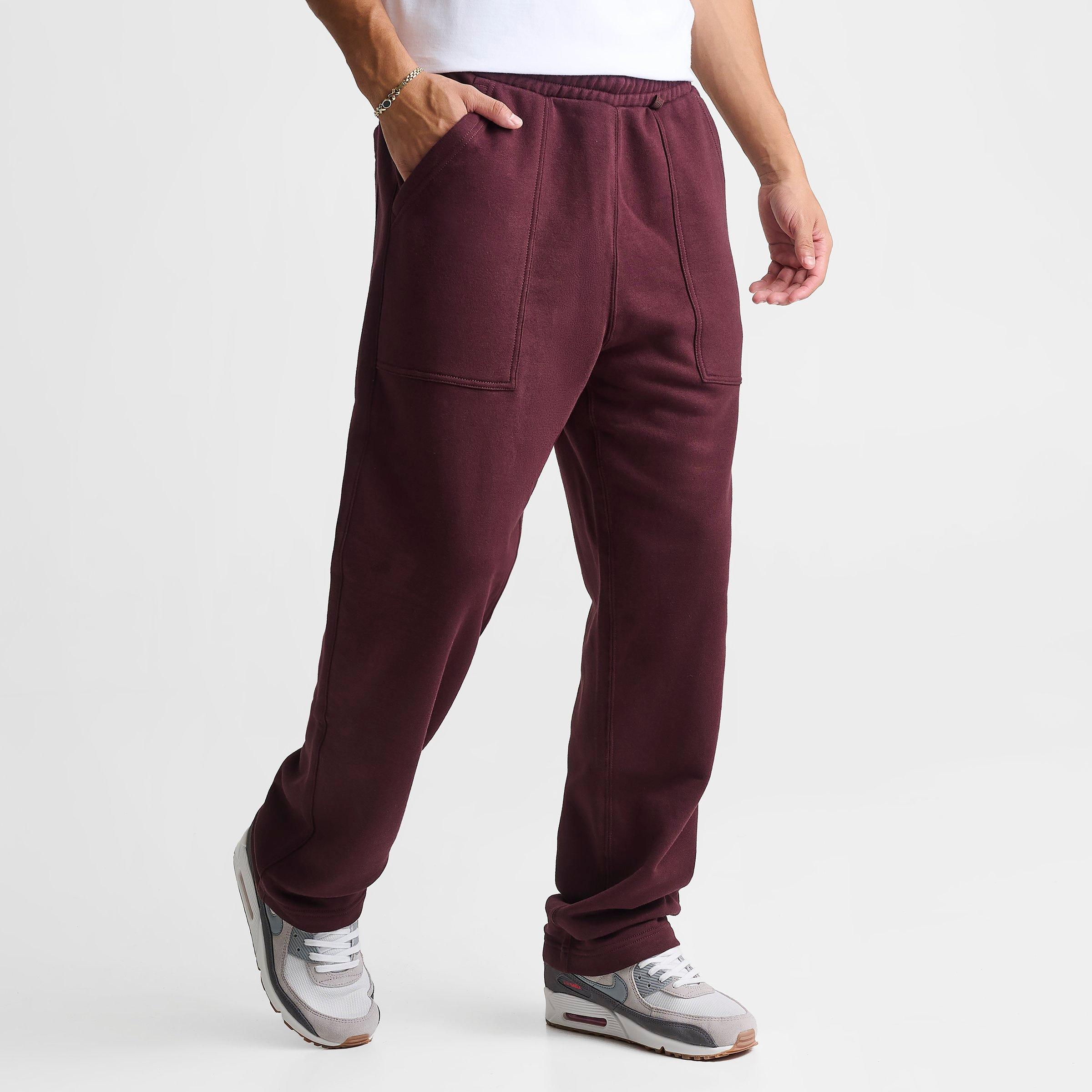 Men's Nithtke Sportswear Swoosh Box Fleece Sweatpants - Burgundy Crush/Burgundy Crush