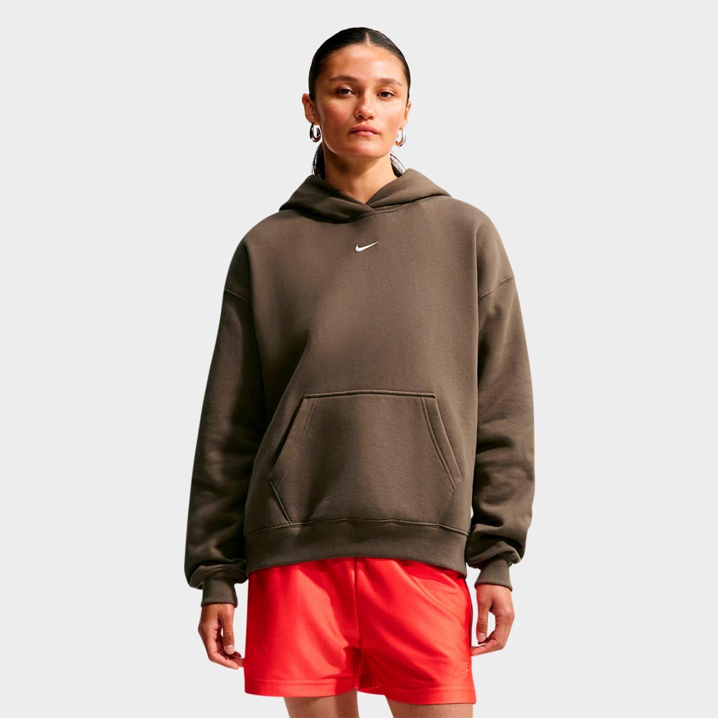 Women's Nithtke Studio Fleece Medium-Weight Camo Oversized Pullover Hoodie - Dark Hazel/Sail