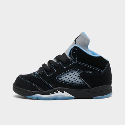 Kids' Toddler Air Jordan Retro 5 Basketball Shoes - Black/University Blue/White - view 1