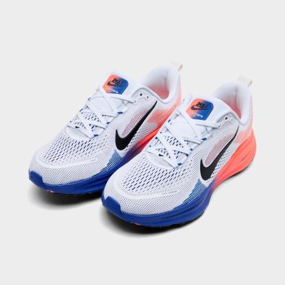 Big Kids' Nithtke Vomero 18 Running Shoes - Part 1 - White/Racer Blue/Atomic Pink/Black - Both shoes facing left