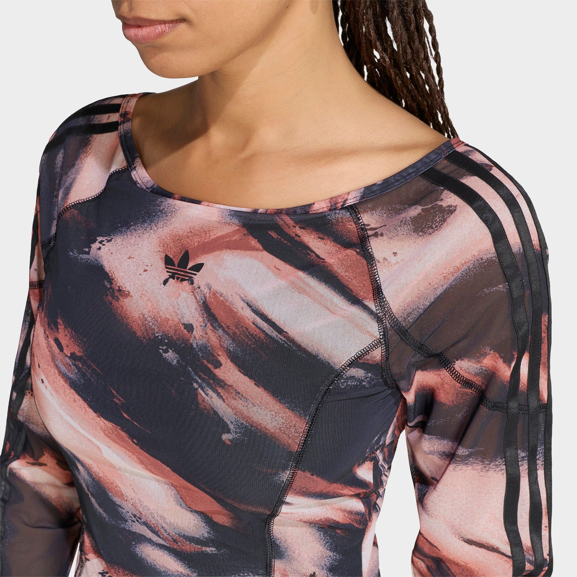 Women's adidas Originals Graphic Mini Dress - Vermillion/Crystal Linen/Aurora Coffee/Black
