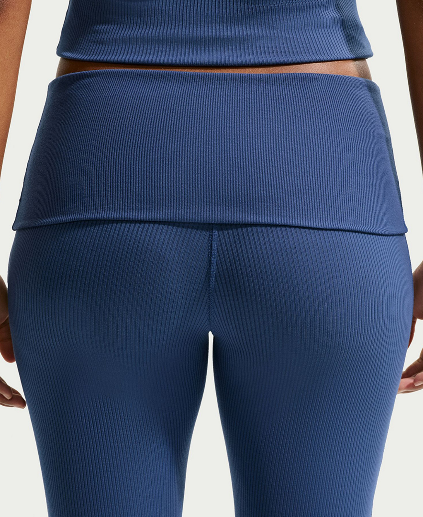 Nike Women's Sportswear Chill Knit Mid-Rise Tight Ribbed Pants - Mystic Navy/sail