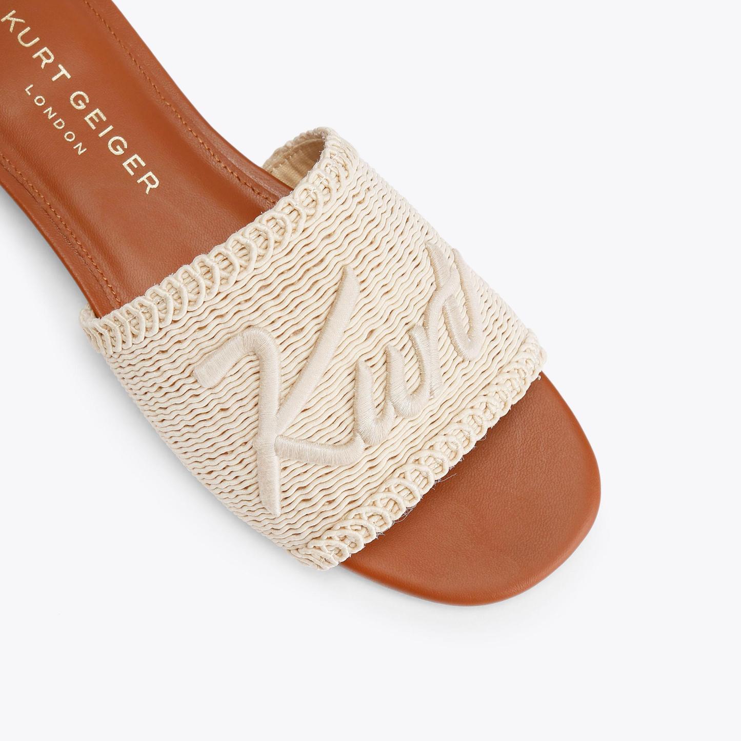 Kurt Geiger London Kurt Woven Flat Sandal - Beige - view 5