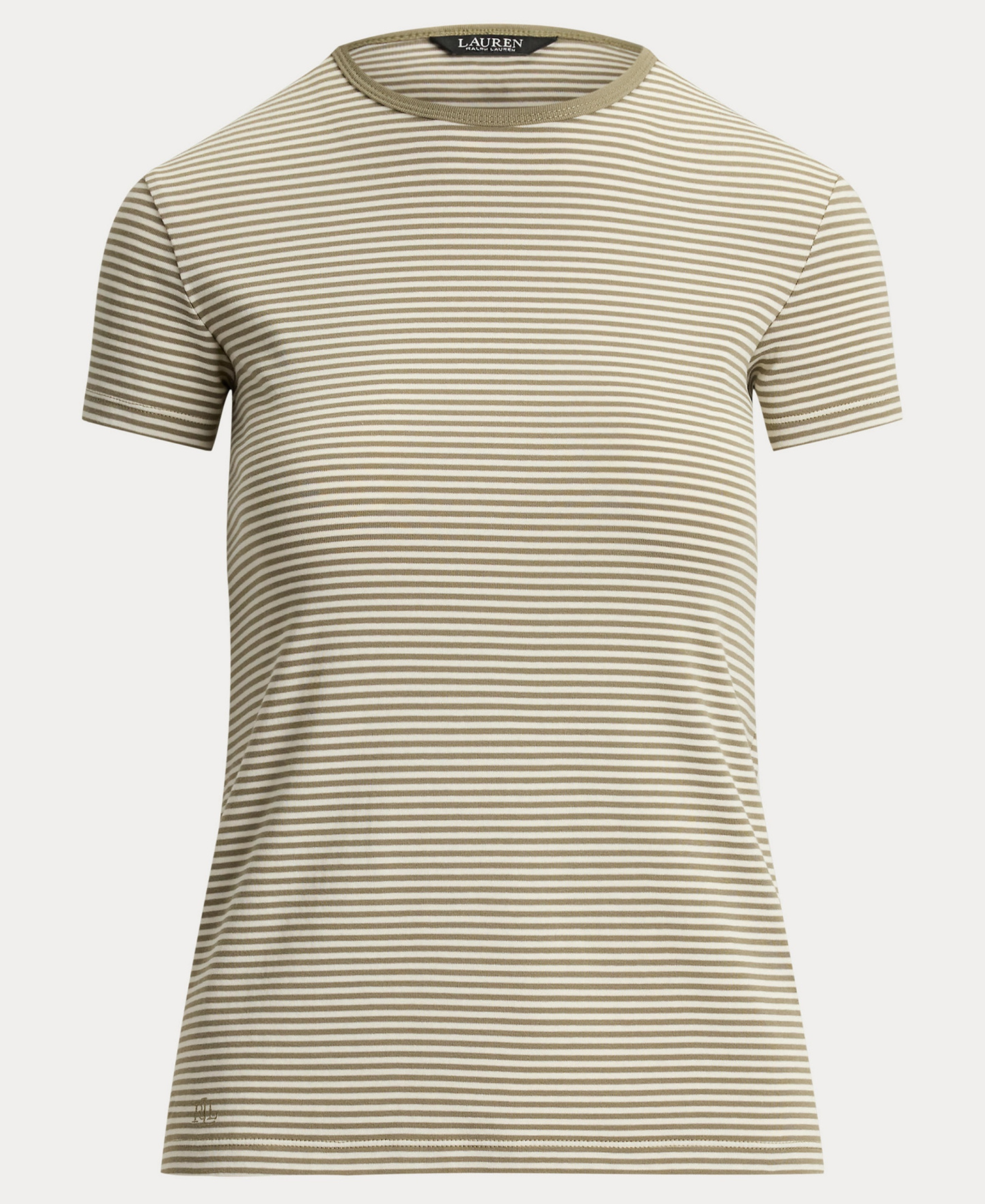 Lauren Ralph Lauren Women's Striped Short-Sleeve T-Shirt - Light Agave/Mas Cream