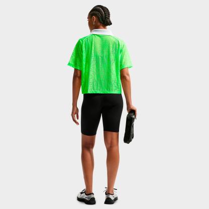 Women's Nithtke Sportswear Loose Lace Polo Jersey Top - Green Strike/Pure Platinum/Black/Black