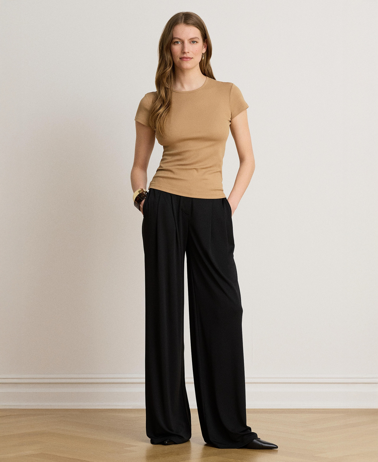Lauren Ralph Lauren Stretch Knit T-Shirt - Lauren Camel