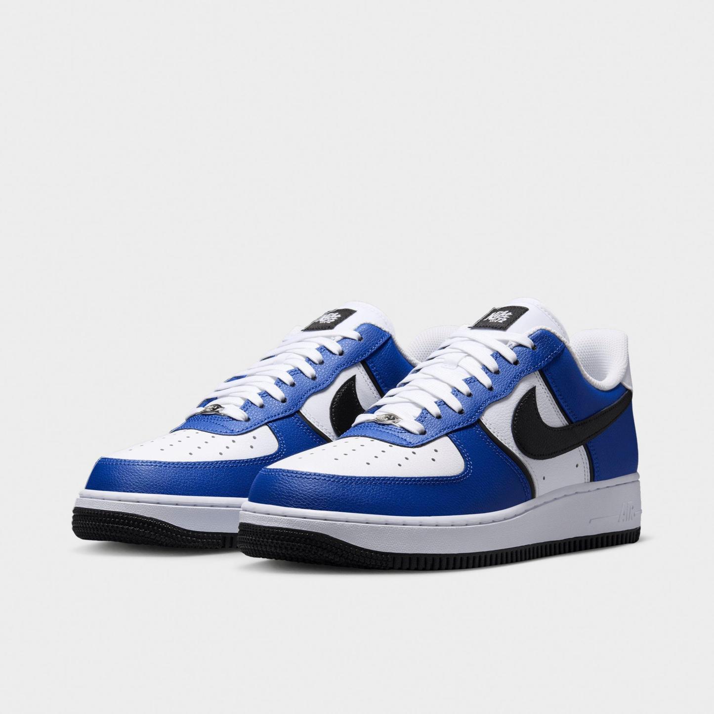 Men's Nithtke Air Force 1 '07 LV8 Sport Casual Shoes - Old Royal/White/Metallic Silver/Black - Both shoes facing left
