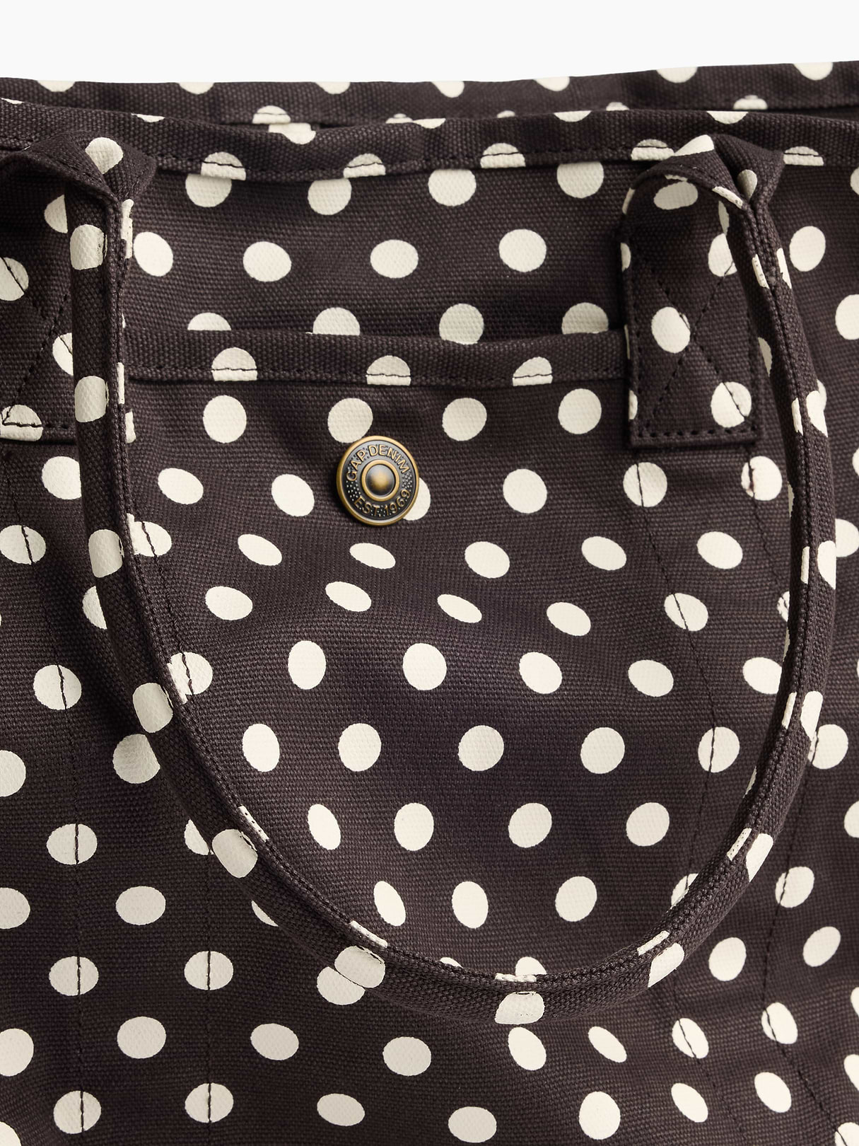 Mini Canvas Favorite Tote - Brown dot