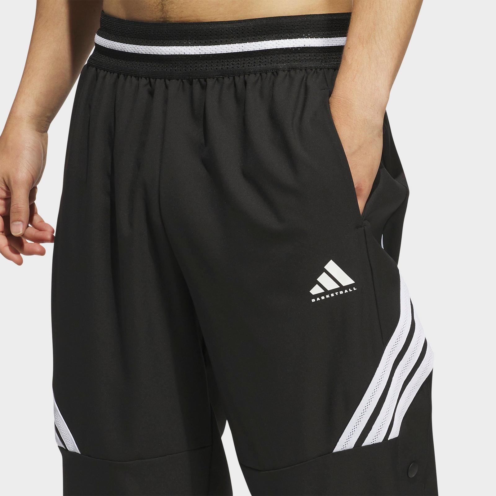 Men's adidas Crazy Lite Woven Basketball Pants - Black/White - view 4