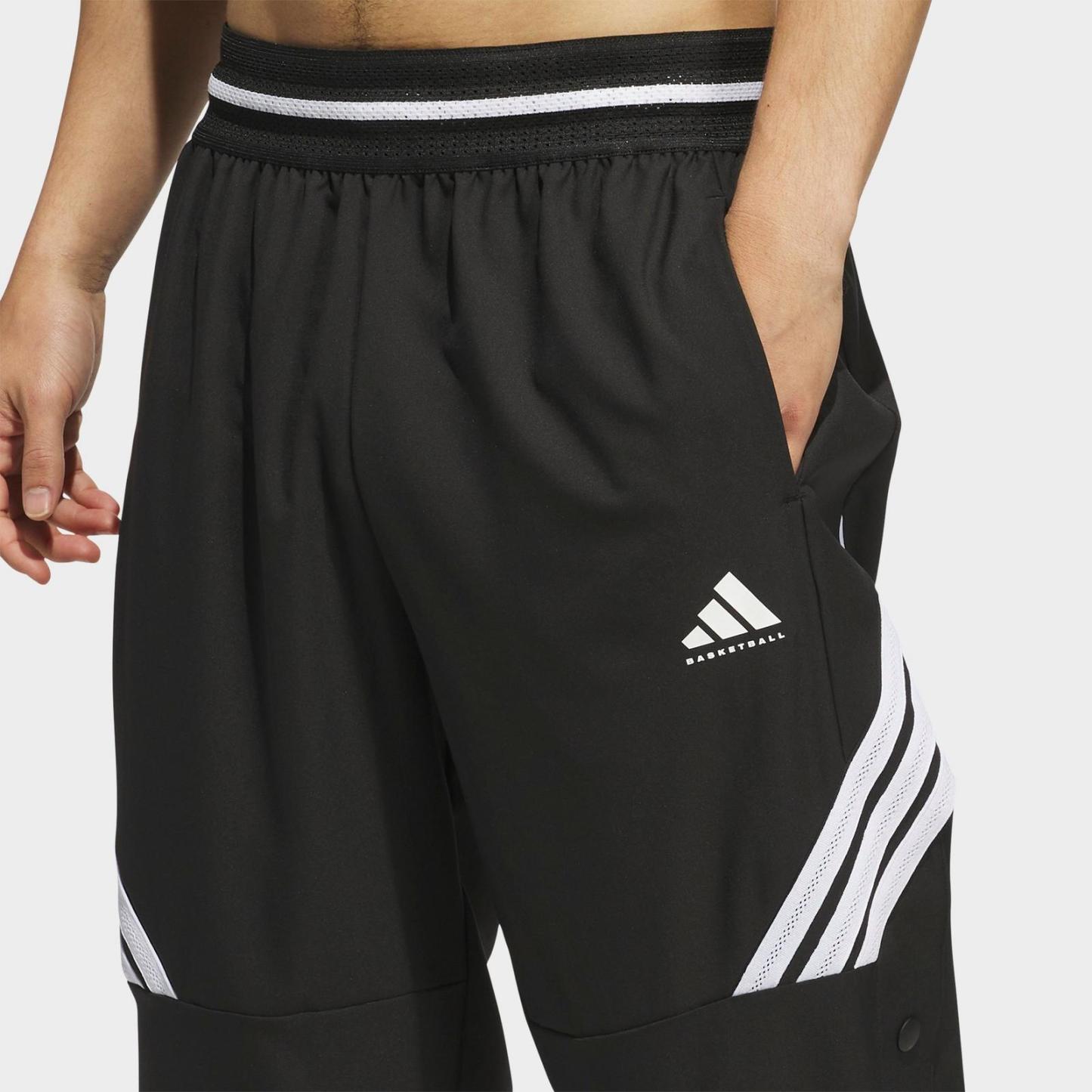 Men's adidas Crazy Lite Woven Basketball Pants - Black/White - view 4