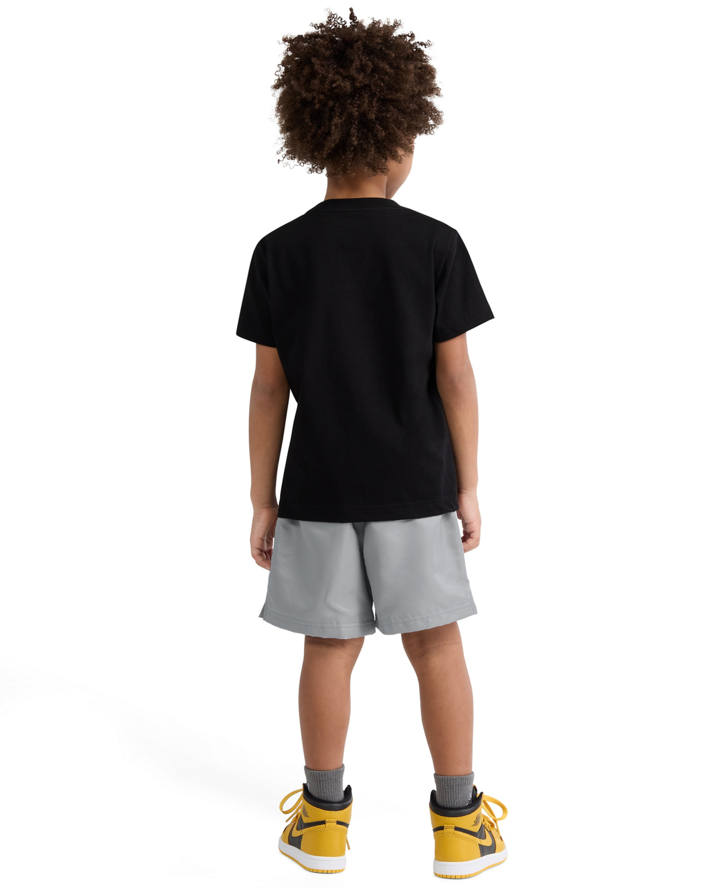 Jordan Boys' 4-7 Dri-FIT Crewneck Jersey T-Shirt and Mesh Shorts, 2-Piece Set - Medium Gray/Black