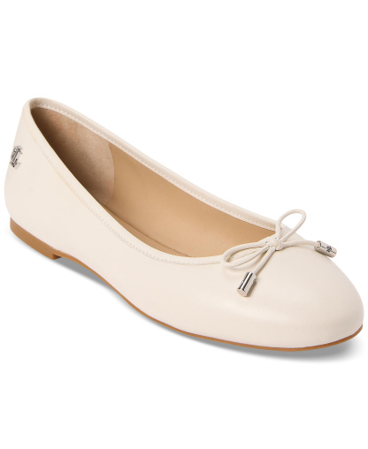 Lauren Ralph Lauren Women's Jayna Nappa Leather Slip-On Flats - Soft White