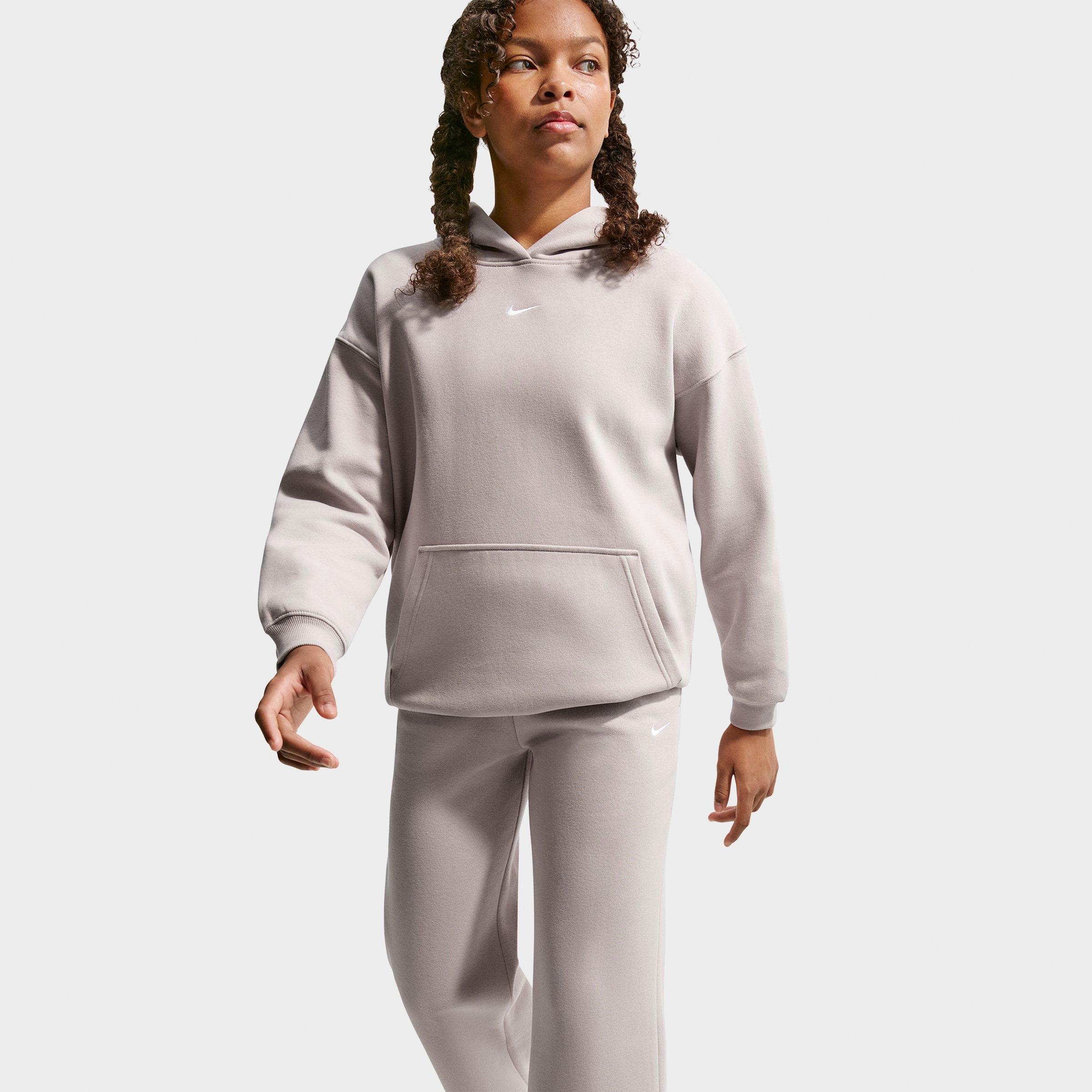 Girls' Big Kids' Nithtke Sportswear Studio Fleece Open Hem Sweatpants - Moon Particle/White