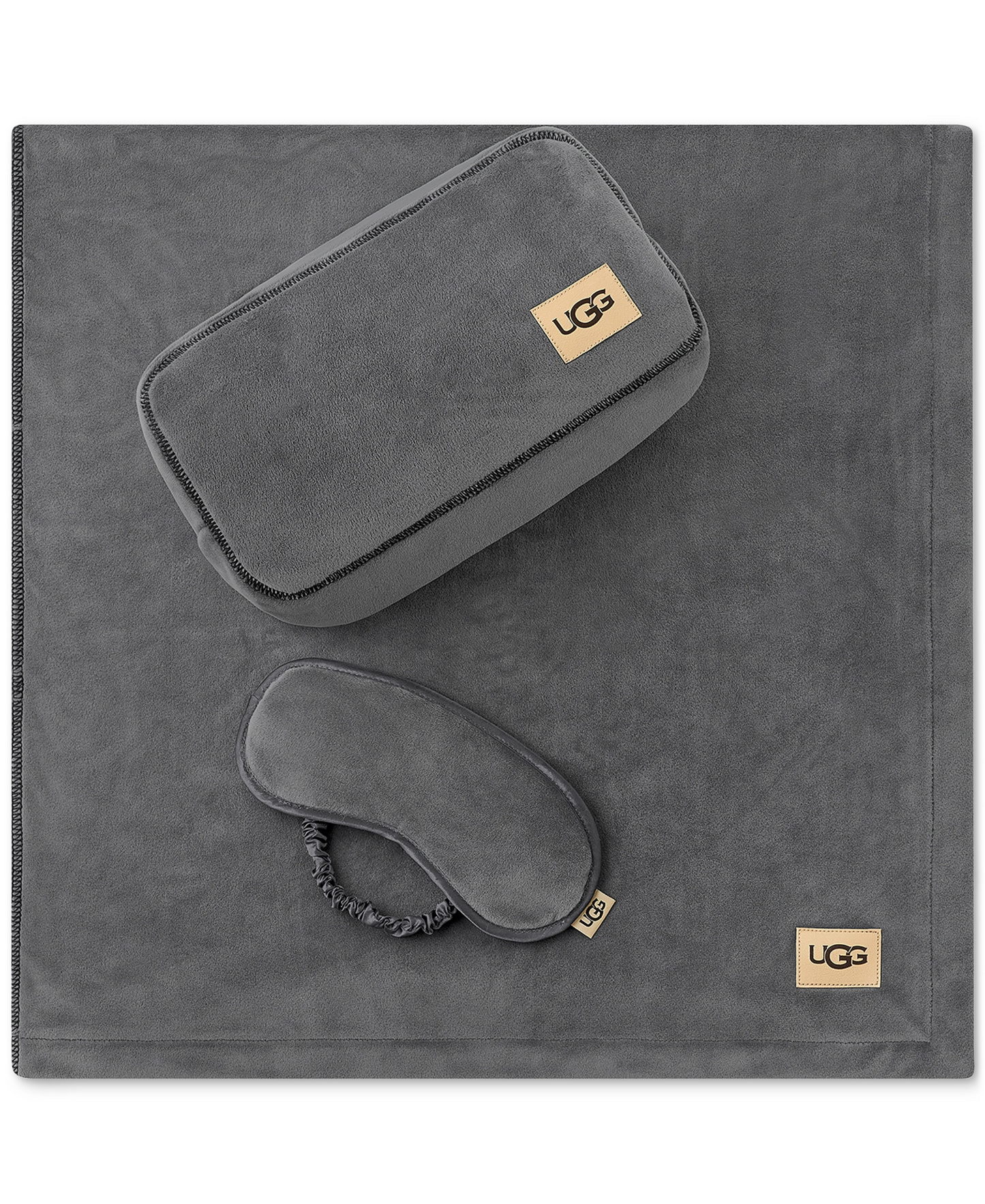 UGG® Raegan 3-Piece Throw, Eye Mask and Case Gift Set - Charcoal