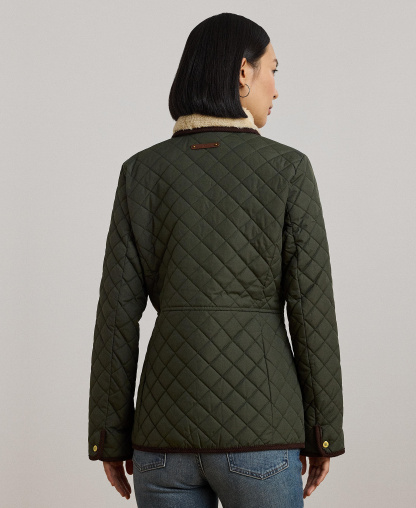 Lauren Ralph Lauren Women's Faux-Sherpa-Collar Quilted Coat, Created for Macy's - Litchfield Loden