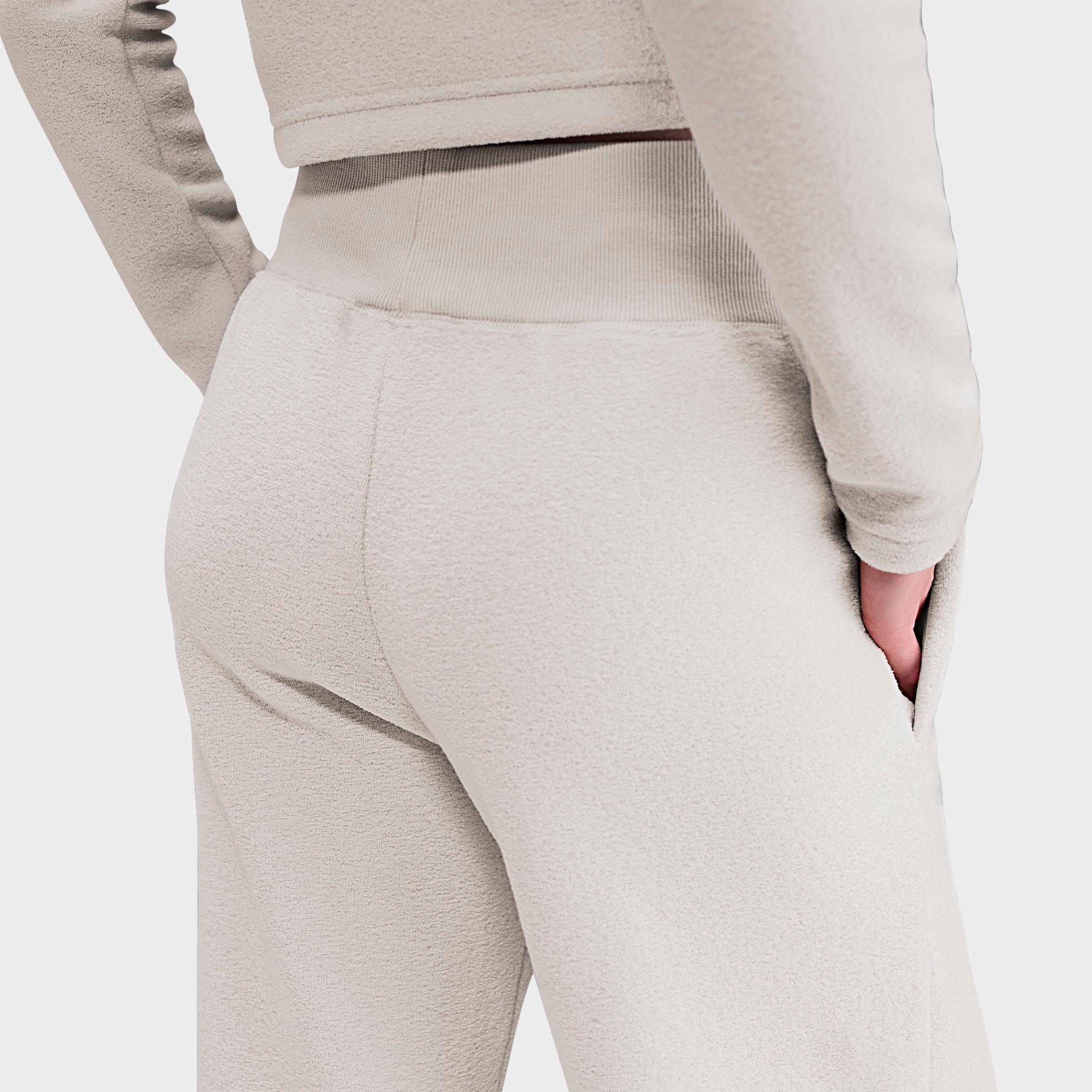 Women's Nithtke Sportswear Phoenix Fleece Plush High Wide-Leg Cozy Fleece Pants - Light Bone/Sail