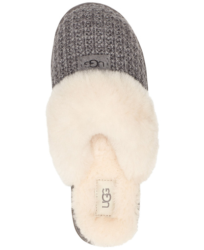 UGG® Women's Cozy Faux-Shearling Round Toe Slippers - Charcoal