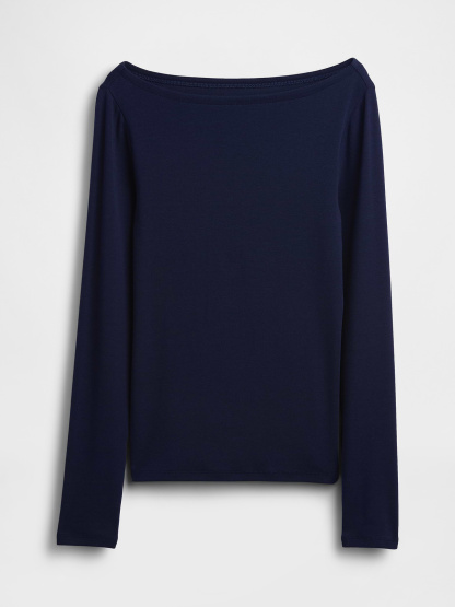 Modern Boatneck T-Shirt - Navy blue