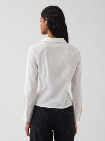 Textured Dobby Fitted Shirt - New off white