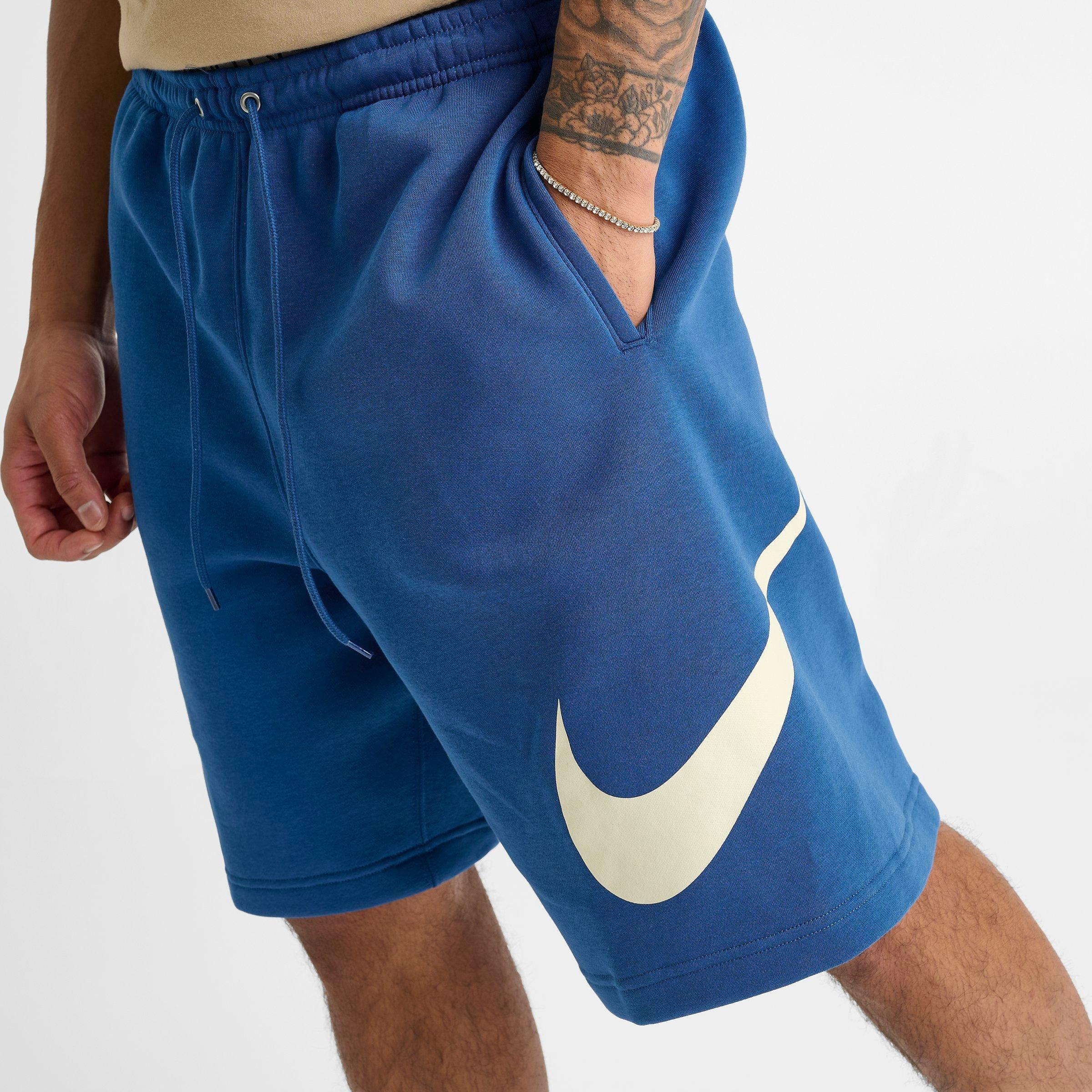Men's Nithtke Club Fleece Swoosh Graphic Shorts - Court Blue/Court Blue/Light Khaki