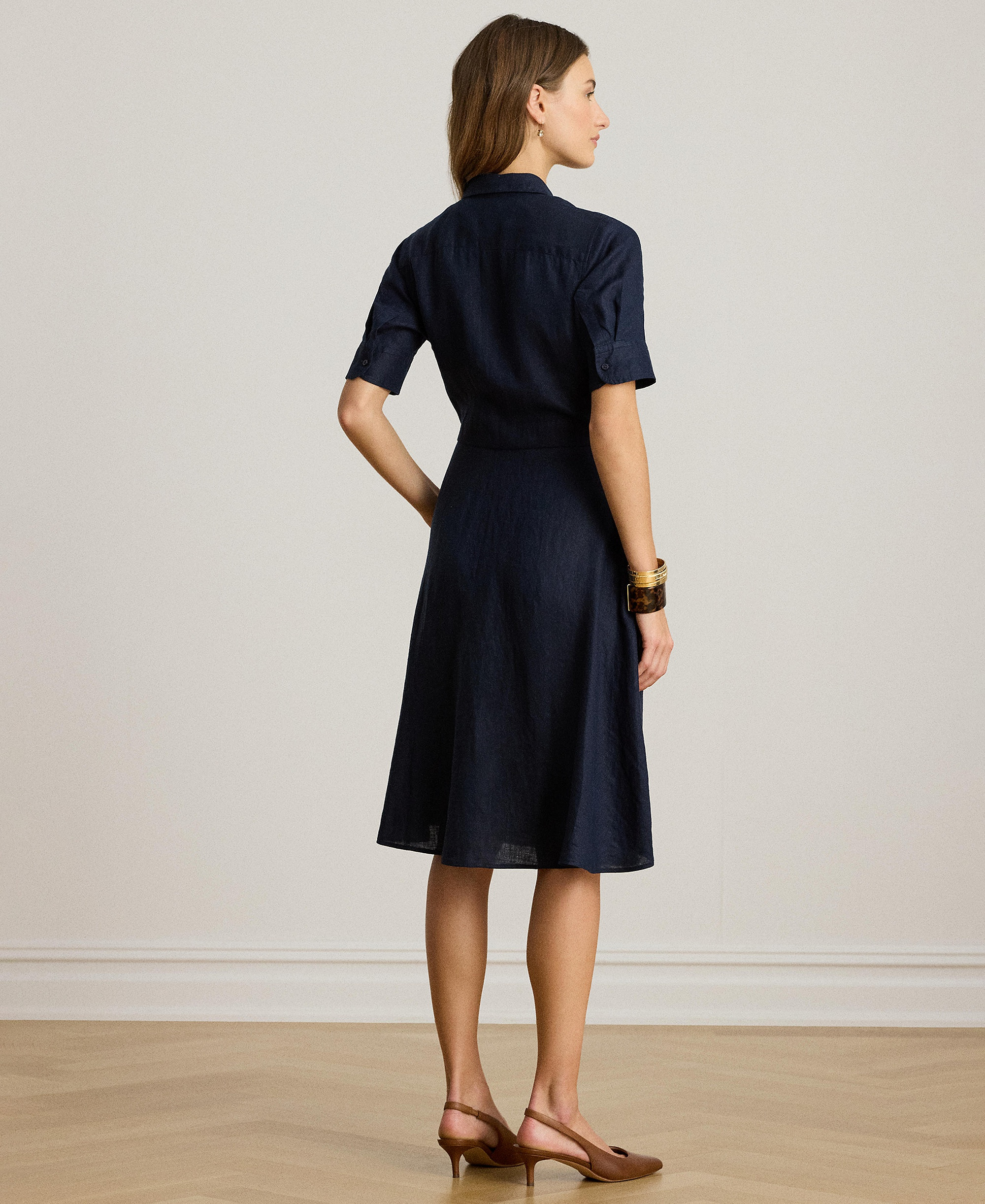 Lauren Ralph Lauren Women's Linen Shirtdress - Lauren Navy