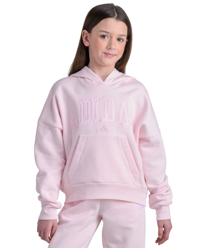 adidas Girls' 8-16 Long-Sleeve Hooded Sweatshirt - Light Pink