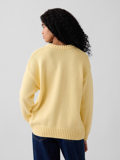 100% Cotton Oversized Sweater - Yellow maize