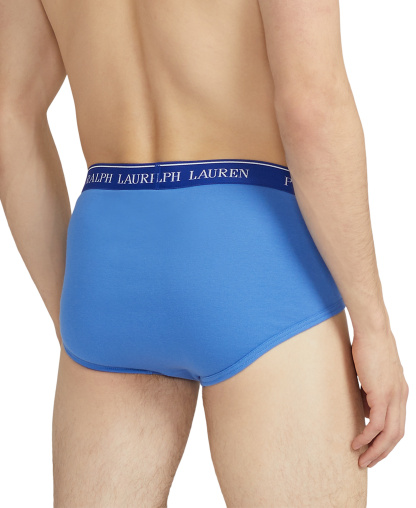 Polo Ralph Lauren Men's 4-Pack Classic-Fit Mid-Rise Briefs - Aerial Blue / Rugby Royal / Cruise Navy