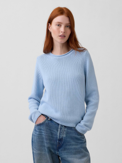 100% Cotton Rollneck Sweater - Sail blue