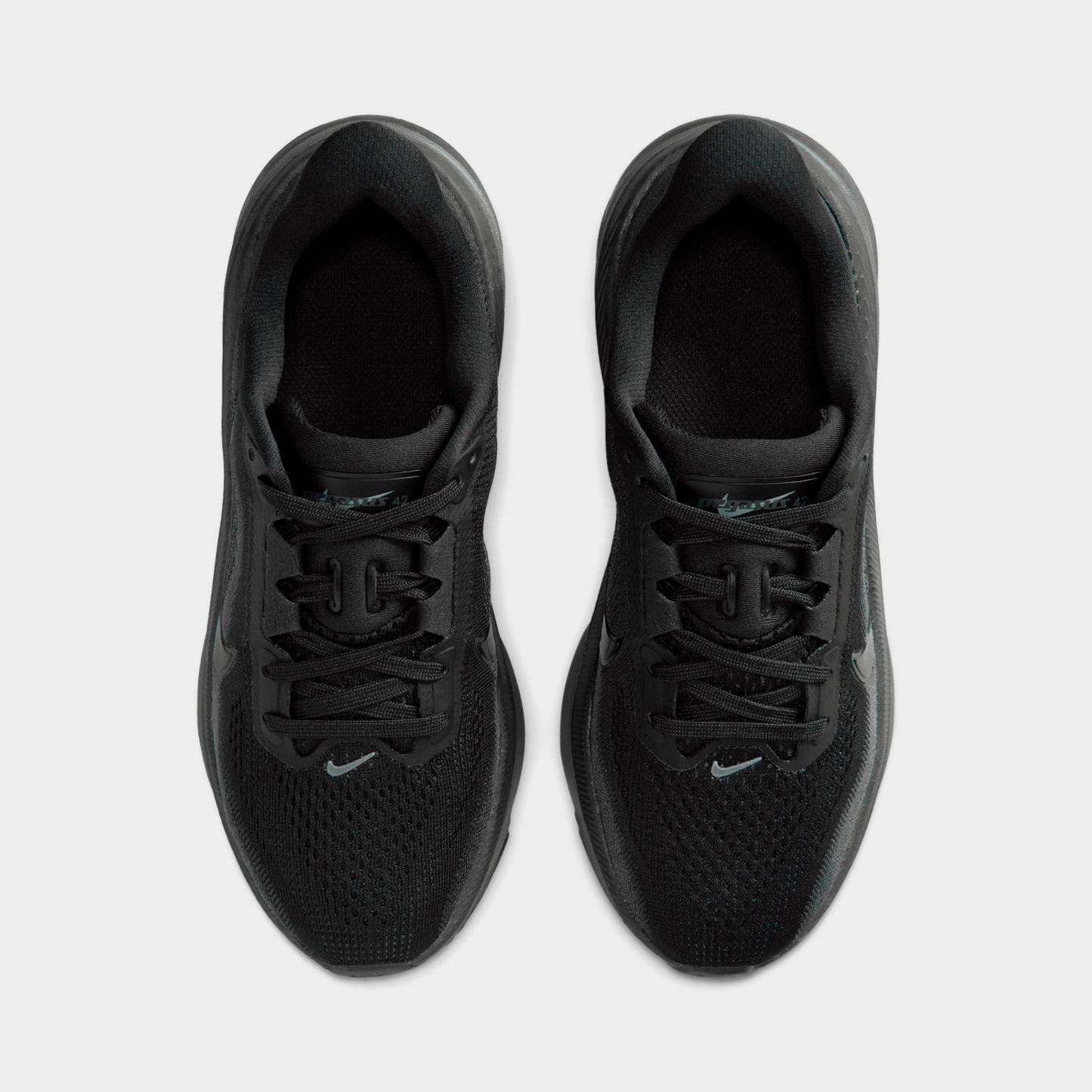 Big Kids' Nithtke Pegasus 42 Running Shoes - Black/Anthracite/Black - Top view