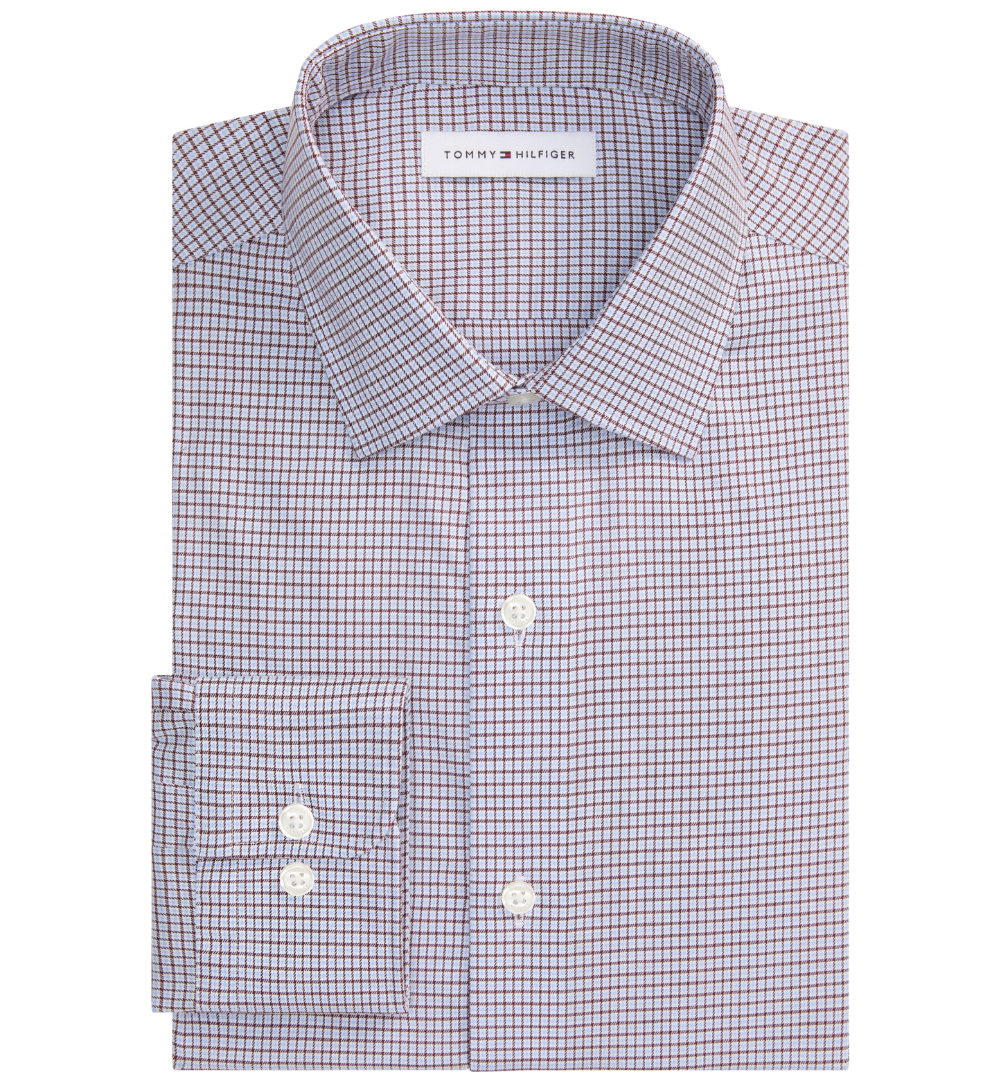 Tommy Hilfiger Men's Stretch Twill Slim-Fit Dress Shirt - Red