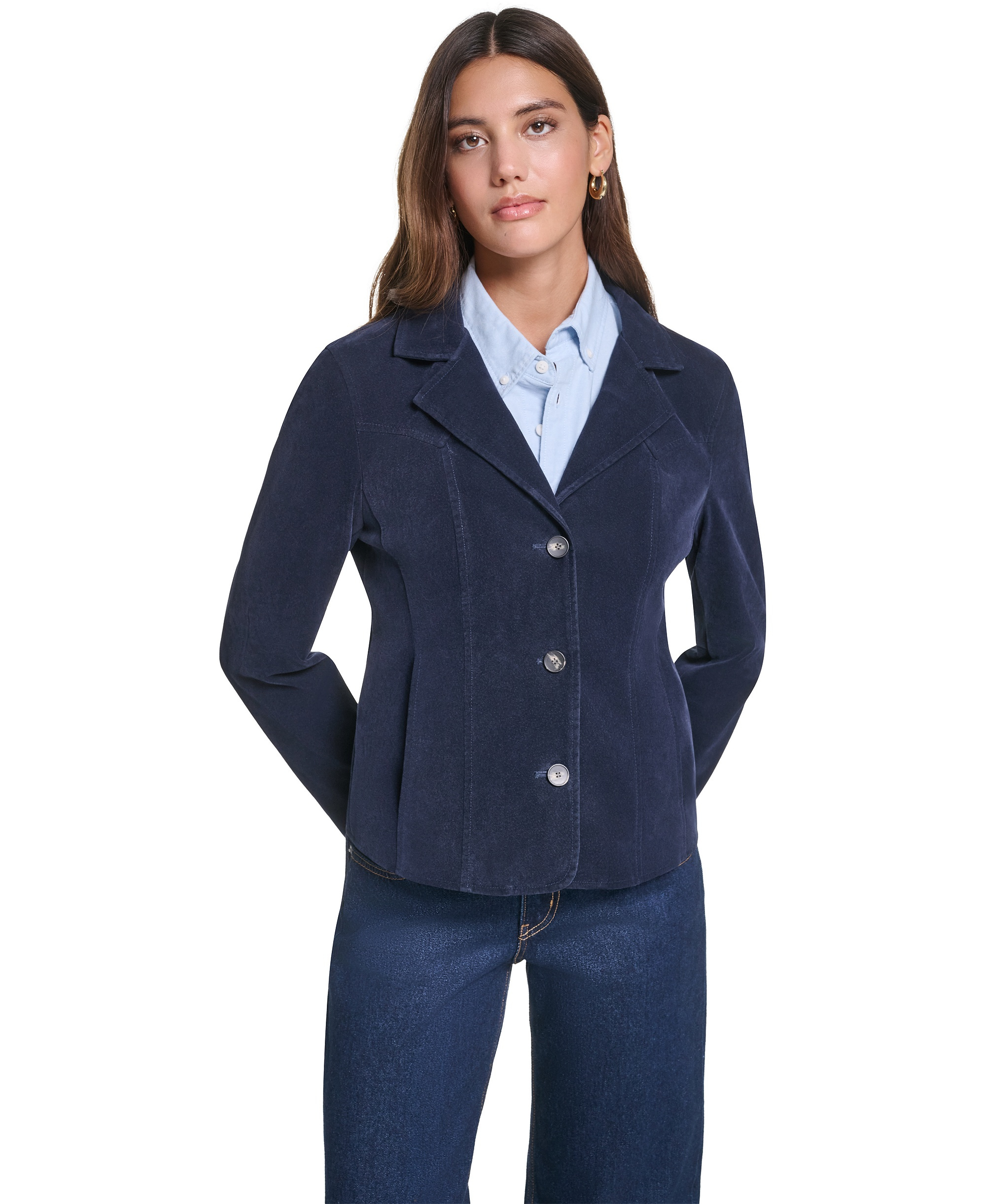 Levi's Women's Fitted Faux Suede Blazer - Navy
