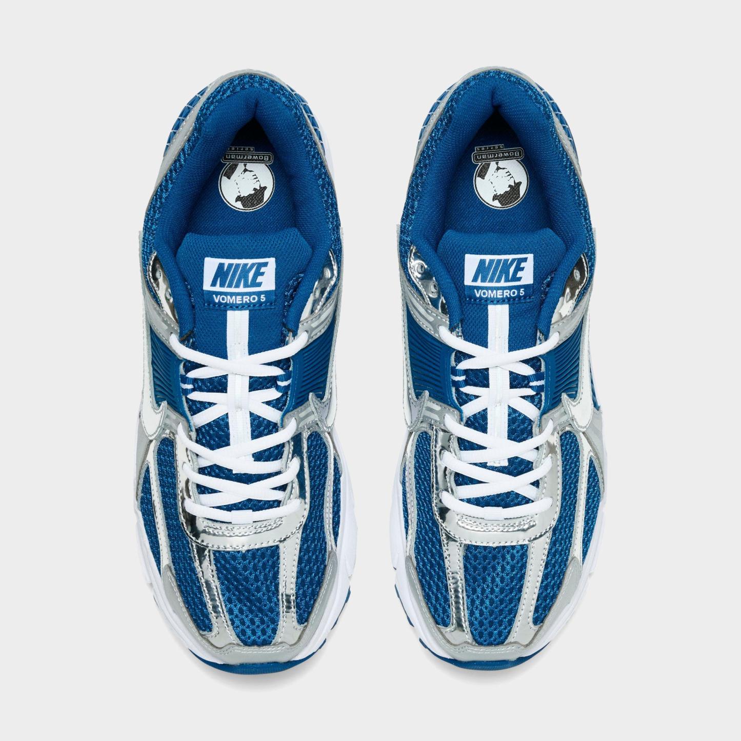 Men's Nithtke Zoom Vomero 5 Casual Shoes - Part 2 - Court Blue/White/Metallic Silver - Top view