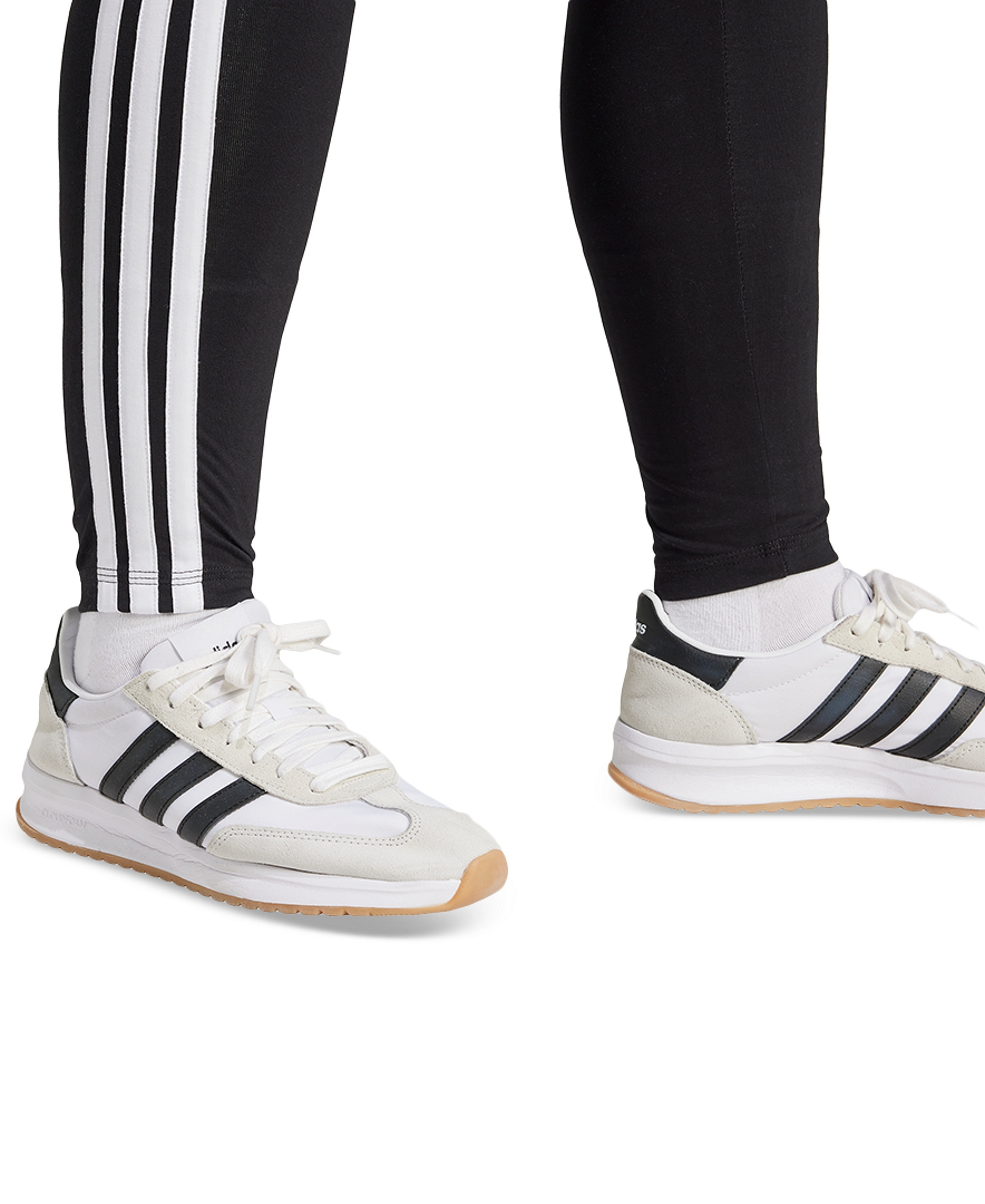 adidas Plus Size Essentials 3-Stripes Cotton Leggings - Black/White