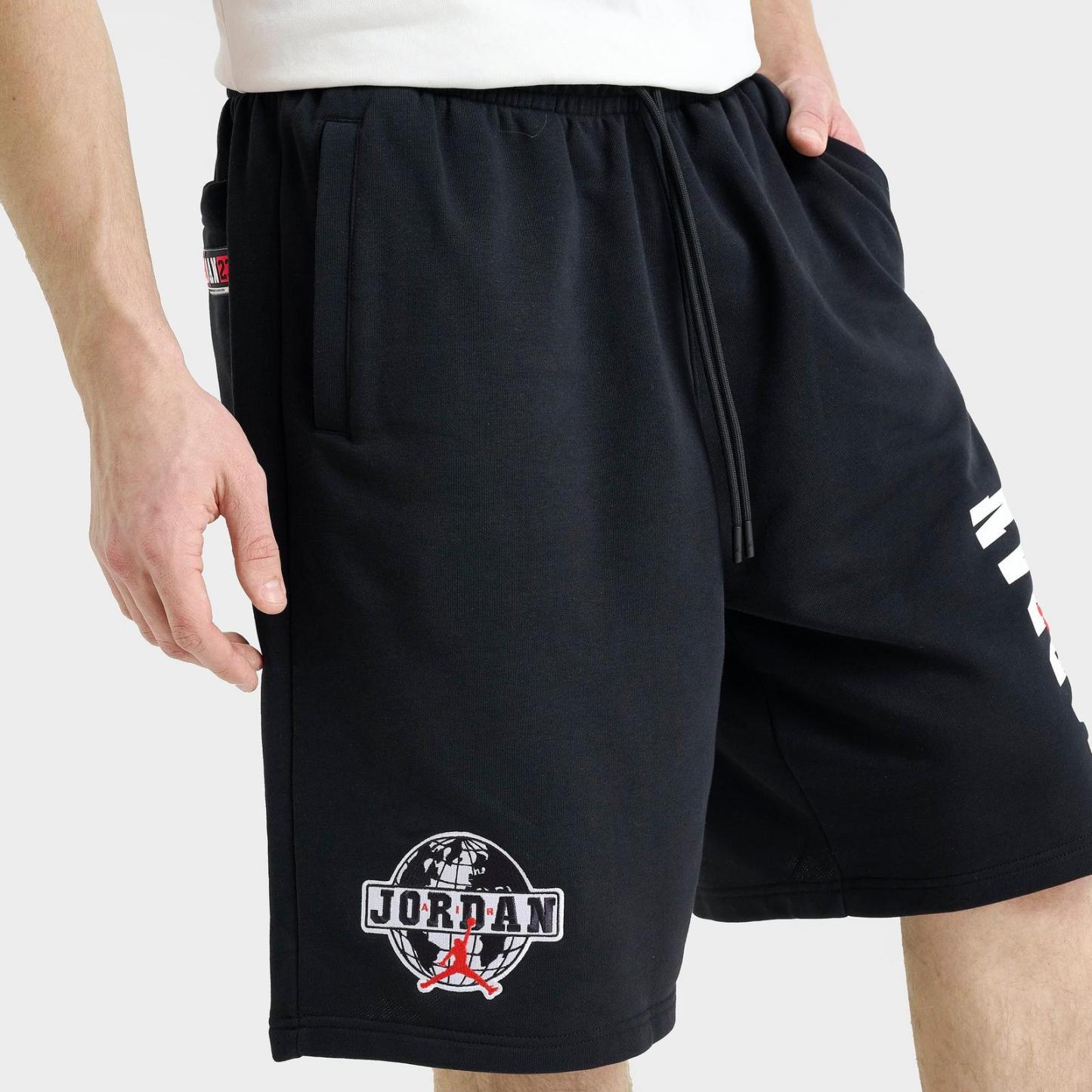 Men's Jordan Brooklyn Varsity Fleece Shorts - Black/Chile Red - view 6