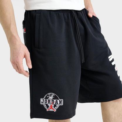Men's Jordan Brooklyn Varsity Fleece Shorts - Black/Chile Red - view 6