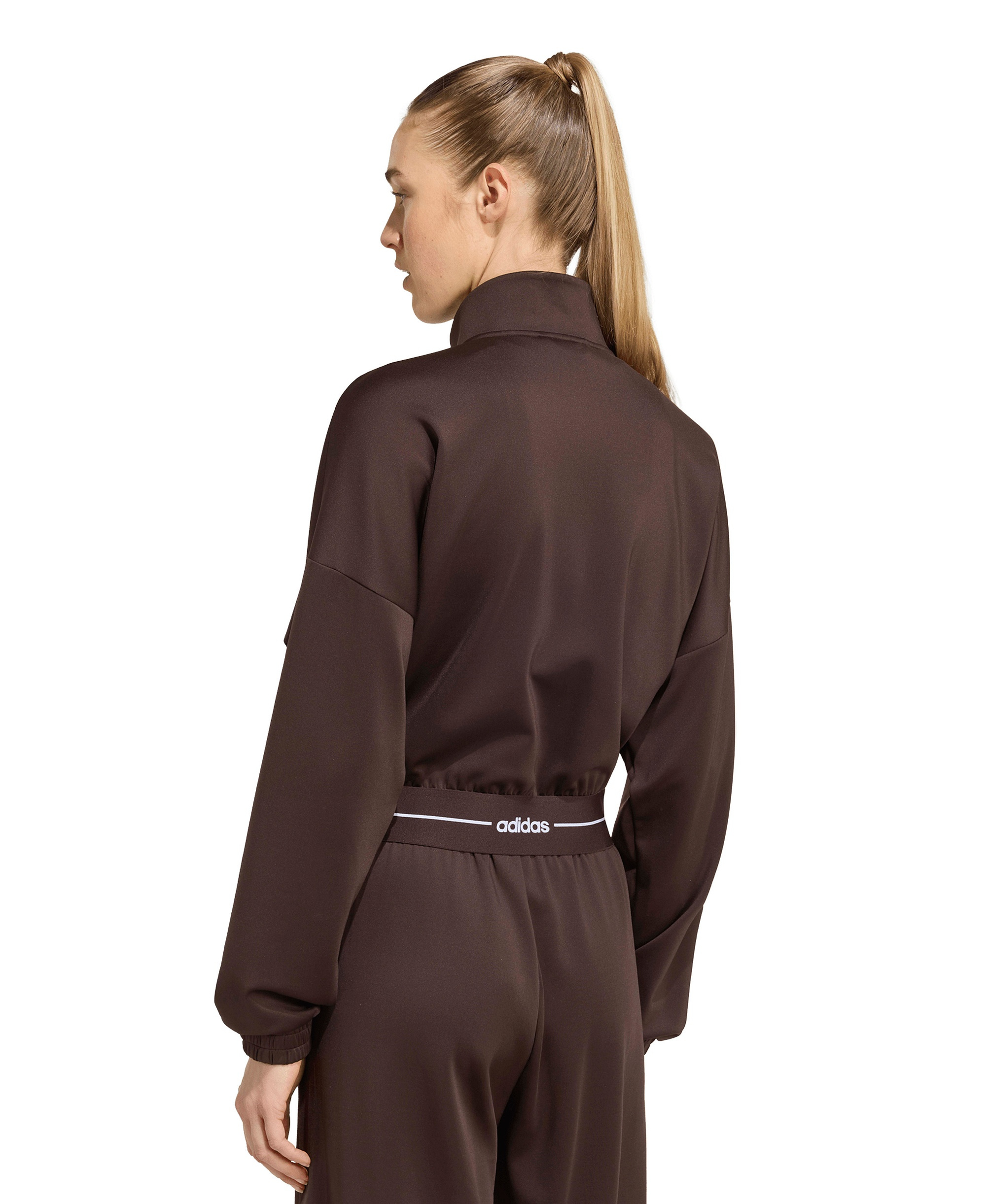 adidas Women's Hyperglam Track Cropped Training Track Jacket - Aurora Coffee